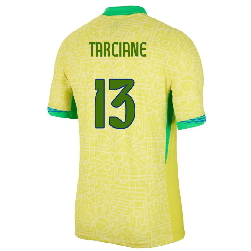 Danxen Kinderen Brazilië Tarciane #13 Geel Thuisshirt Thuistenue 24-26 T-Shirt