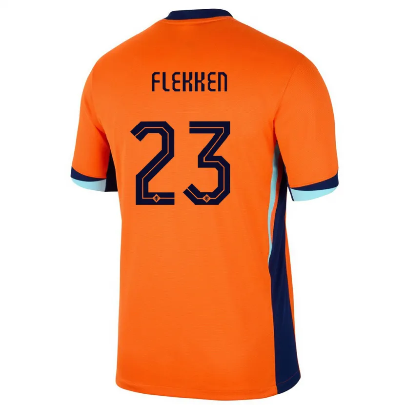 Danxen Kinderen Nederland Mark Flekken #23 Oranje Thuisshirt Thuistenue 24-26 T-Shirt