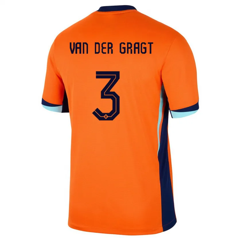 Danxen Kinderen Nederland Stefanie Van Der Gragt #3 Oranje Thuisshirt Thuistenue 24-26 T-Shirt