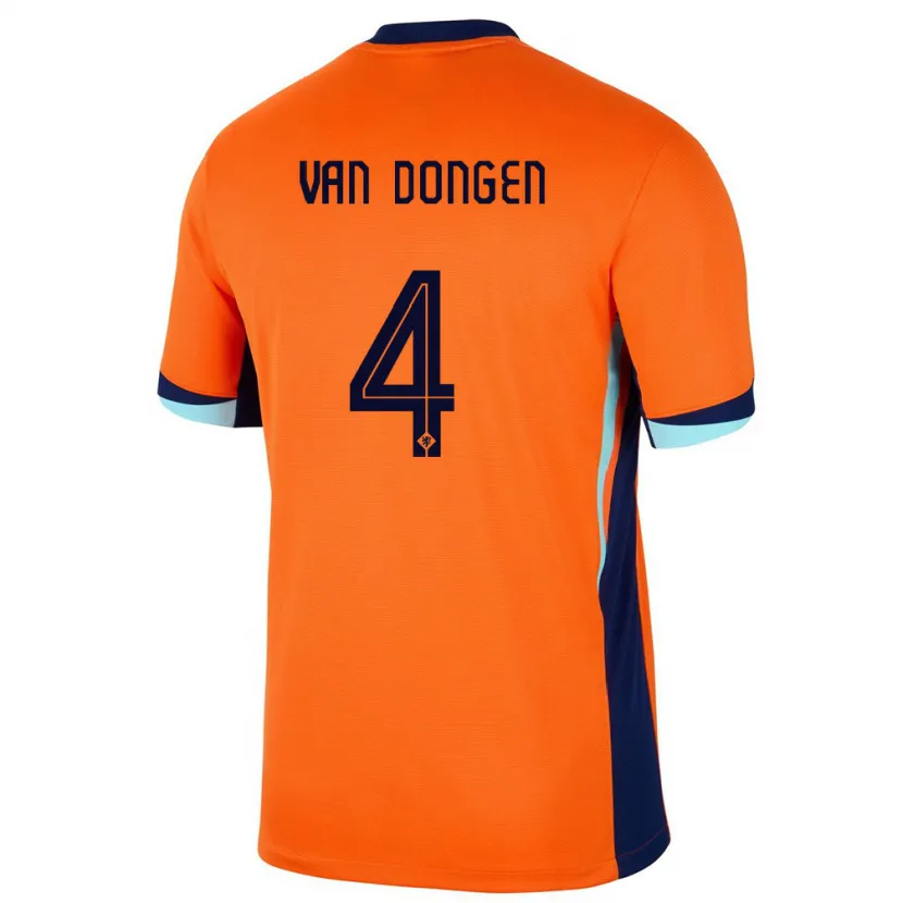 Danxen Kinderen Nederland Merel Van Dongen #4 Oranje Thuisshirt Thuistenue 24-26 T-Shirt