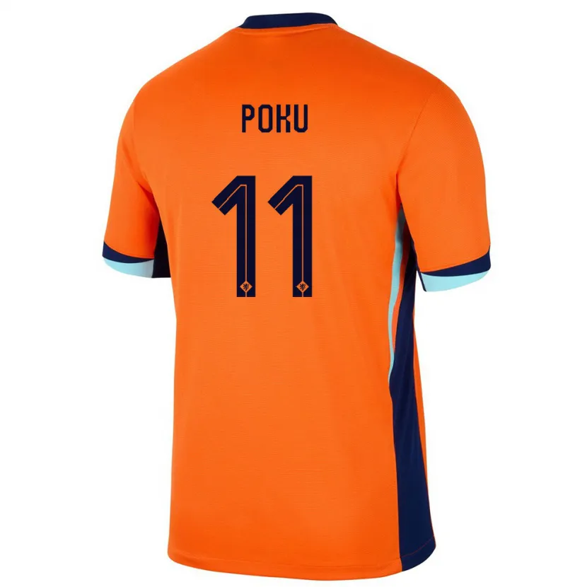 Danxen Kinderen Nederland Ernest Poku #11 Oranje Thuisshirt Thuistenue 24-26 T-Shirt