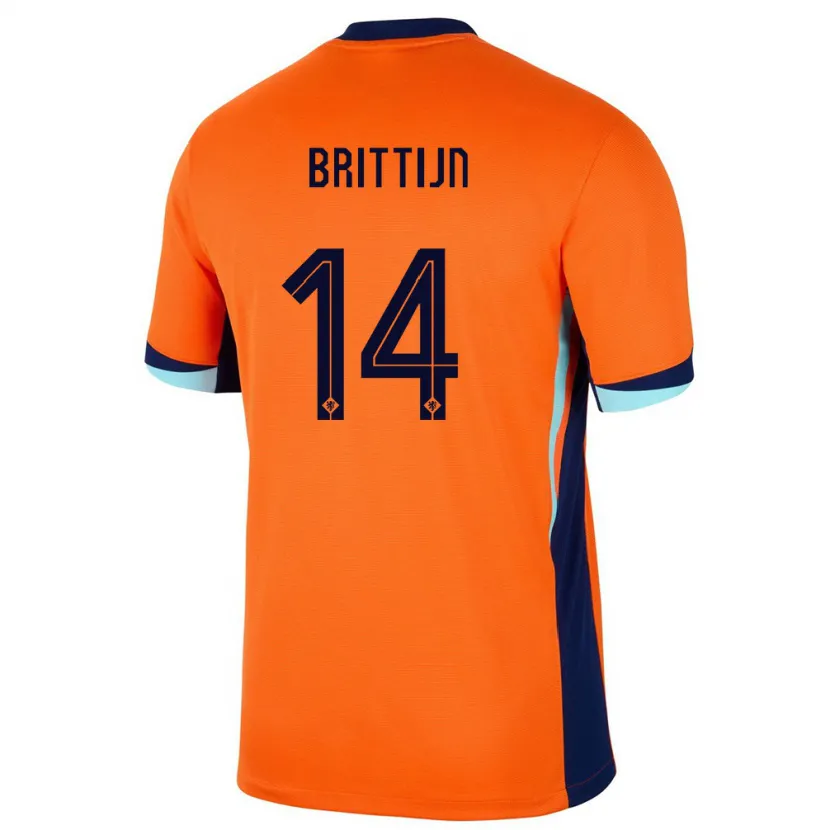Danxen Kinderen Nederland Philip Brittijn #14 Oranje Thuisshirt Thuistenue 24-26 T-Shirt