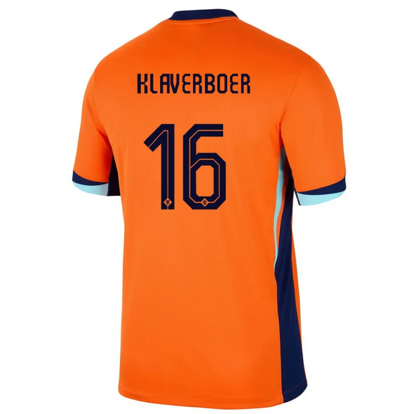 Danxen Kinderen Nederland Bernt Klaverboer #16 Oranje Thuisshirt Thuistenue 24-26 T-Shirt