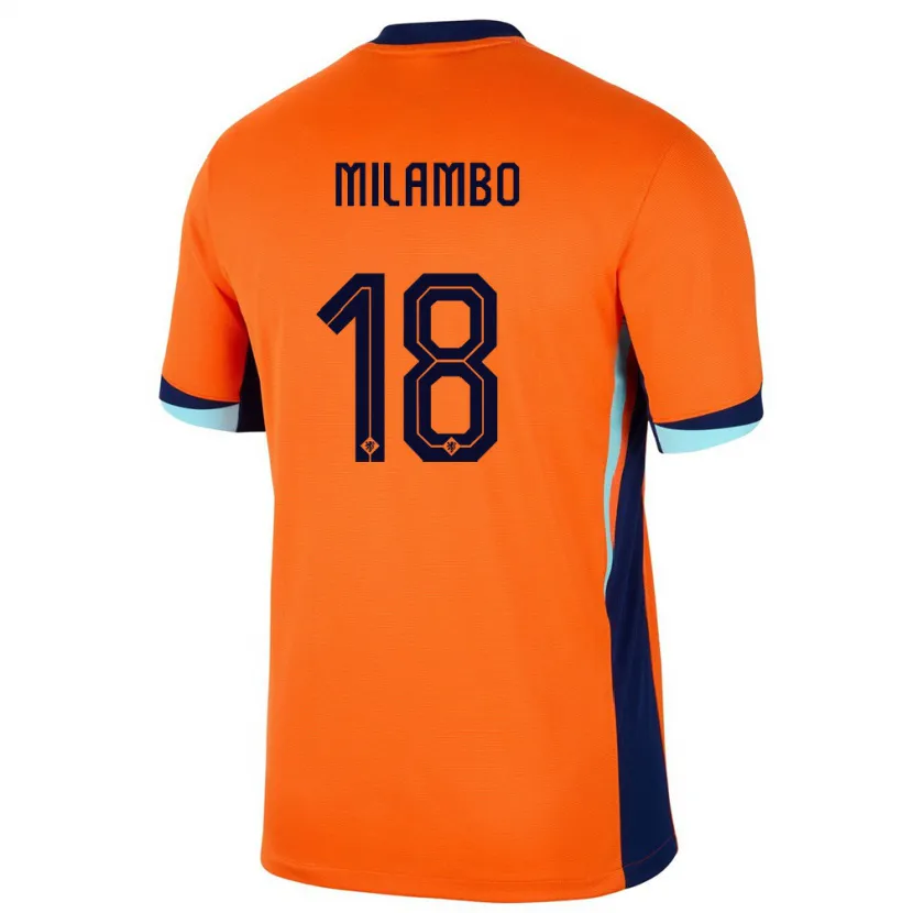 Danxen Kinderen Nederland Antoni Milambo #18 Oranje Thuisshirt Thuistenue 24-26 T-Shirt