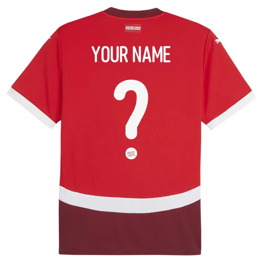 Danxen Kinderen Zwitserland Uw Naam #0 Rood Thuisshirt Thuistenue 24-26 T-Shirt