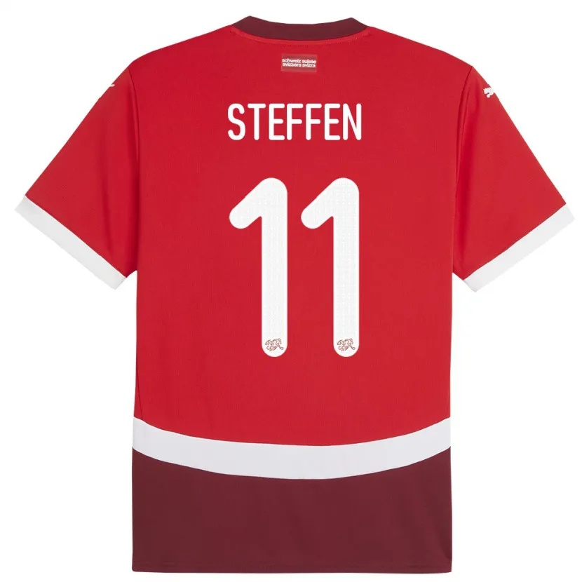 Danxen Kinderen Zwitserland Renato Steffen #11 Rood Thuisshirt Thuistenue 24-26 T-Shirt