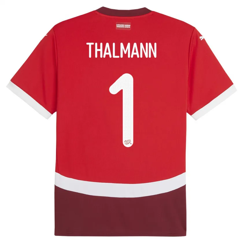 Danxen Kinderen Zwitserland Gaelle Thalmann #1 Rood Thuisshirt Thuistenue 24-26 T-Shirt