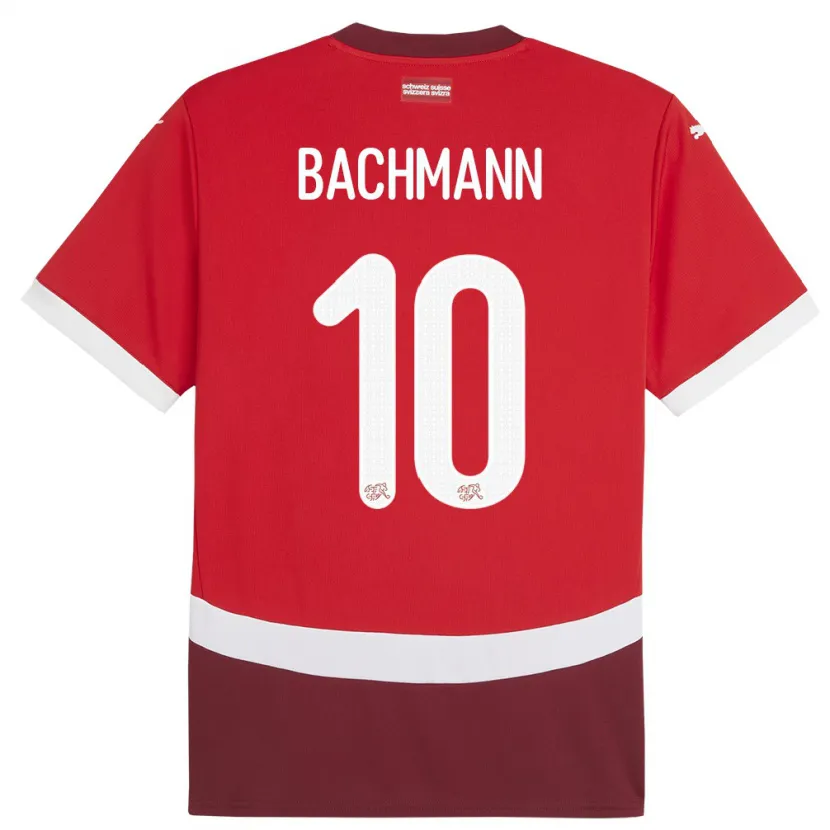 Danxen Kinderen Zwitserland Ramona Bachmann #10 Rood Thuisshirt Thuistenue 24-26 T-Shirt