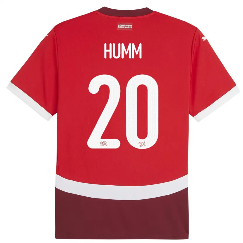 Danxen Kinderen Zwitserland Fabienne Humm #20 Rood Thuisshirt Thuistenue 24-26 T-Shirt