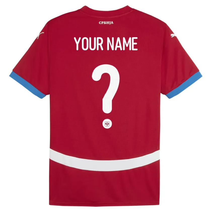 Danxen Kinderen Servië Uw Naam #0 Rood Thuisshirt Thuistenue 24-26 T-Shirt