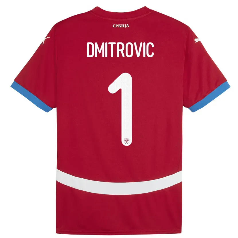 Danxen Kinderen Servië Marko Dmitrovic #1 Rood Thuisshirt Thuistenue 24-26 T-Shirt