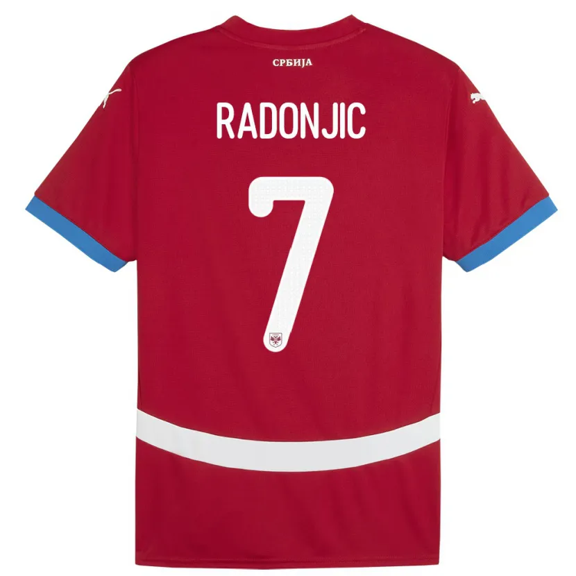 Danxen Kinderen Servië Nemanja Radonjic #7 Rood Thuisshirt Thuistenue 24-26 T-Shirt