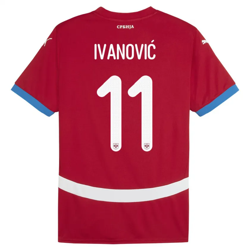 Danxen Kinderen Servië Miljana Ivanovic #11 Rood Thuisshirt Thuistenue 24-26 T-Shirt