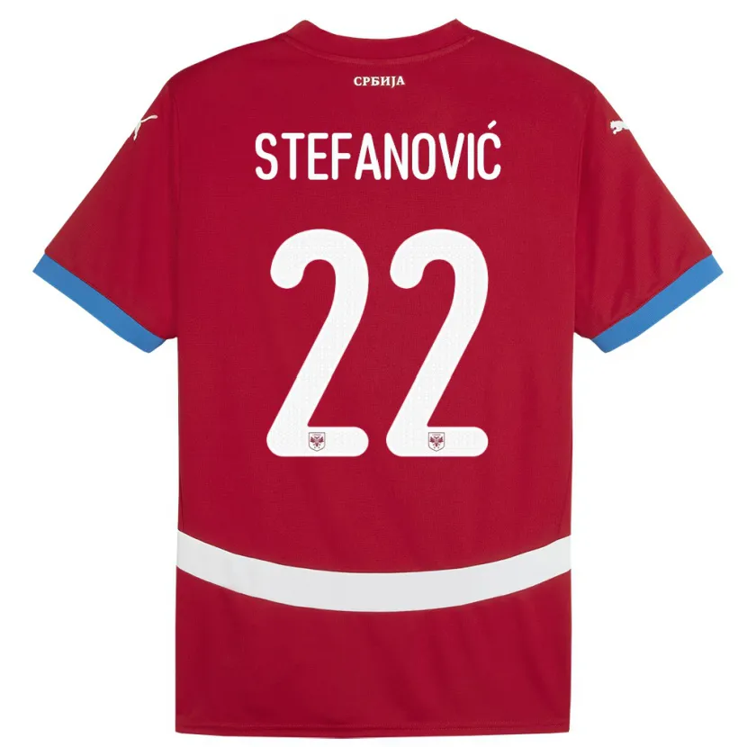 Danxen Kinderen Servië Dejana Stefanovic #22 Rood Thuisshirt Thuistenue 24-26 T-Shirt