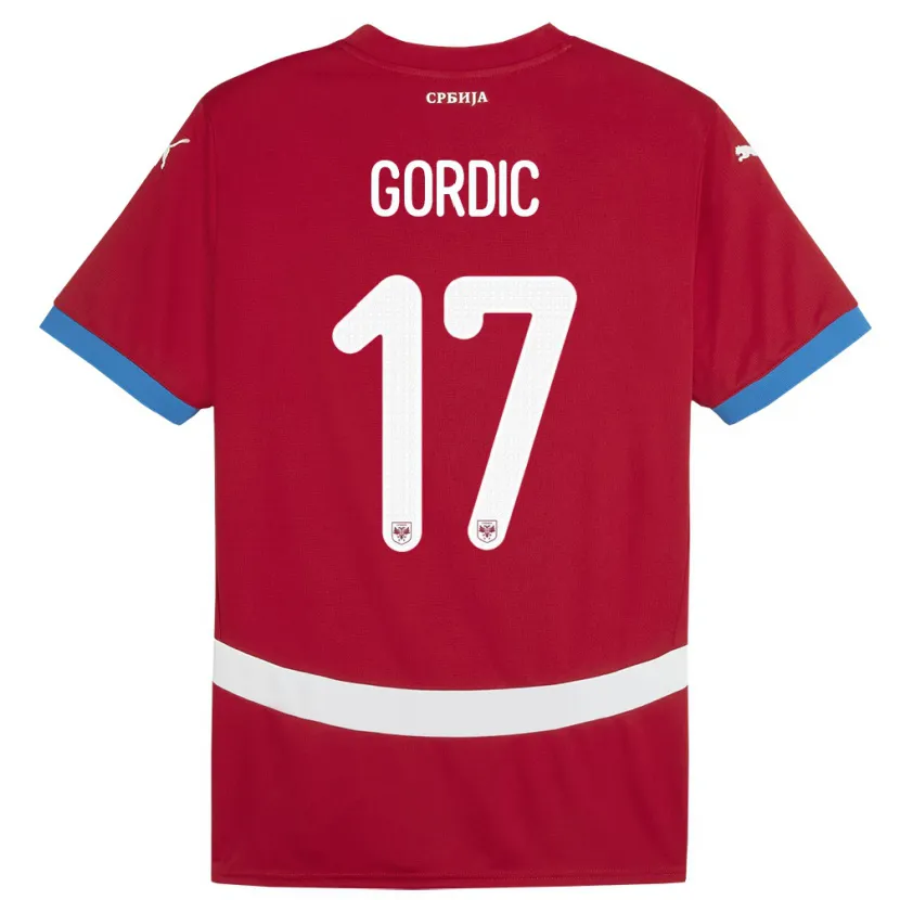 Danxen Kinderen Servië Djordje Gordic #17 Rood Thuisshirt Thuistenue 24-26 T-Shirt