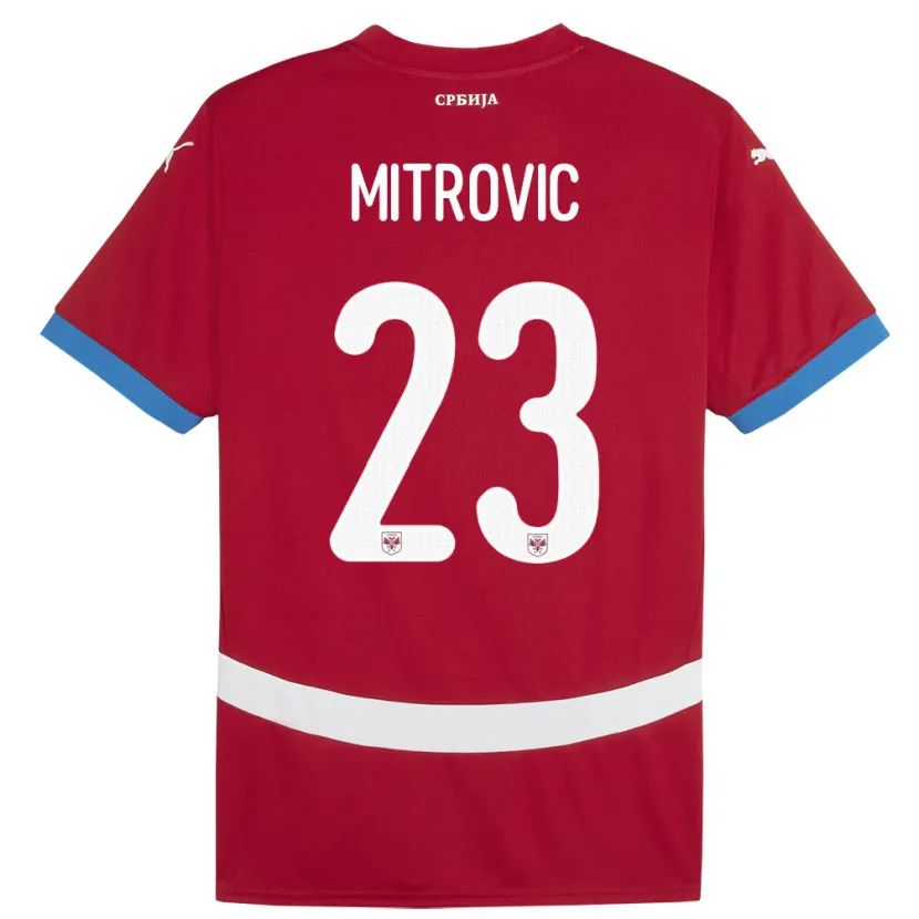 Danxen Kinderen Servië Vuk Mitrovic #23 Rood Thuisshirt Thuistenue 24-26 T-Shirt