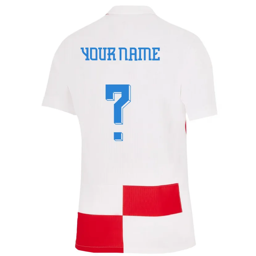 Danxen Kinderen Kroatië Uw Naam #0 Wit Rood Thuisshirt Thuistenue 24-26 T-Shirt
