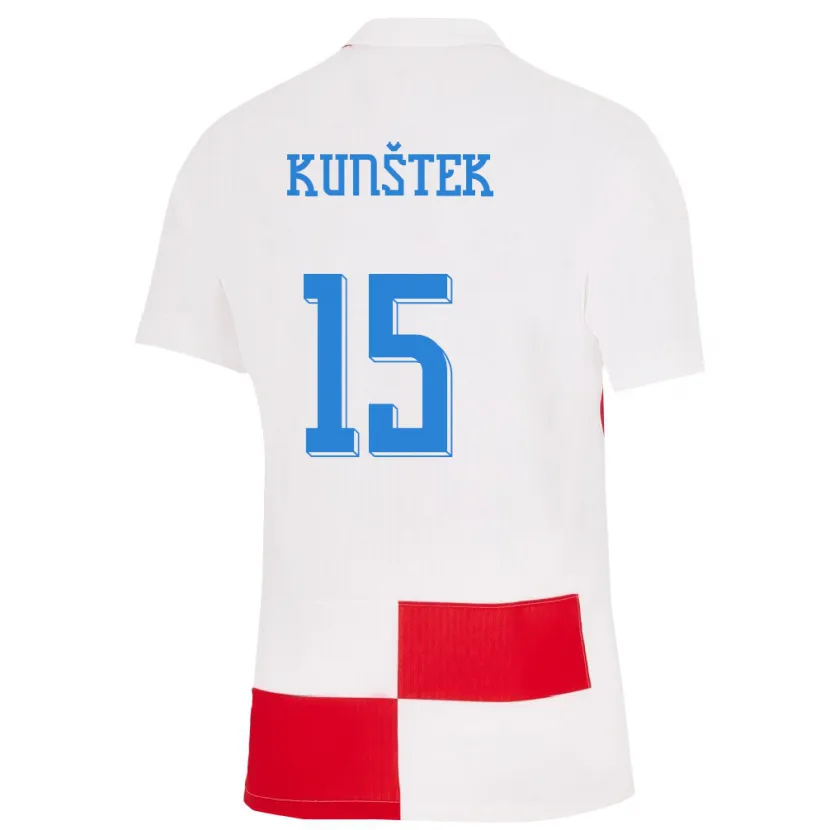 Danxen Kinderen Kroatië Maria Kunstek #15 Wit Rood Thuisshirt Thuistenue 24-26 T-Shirt