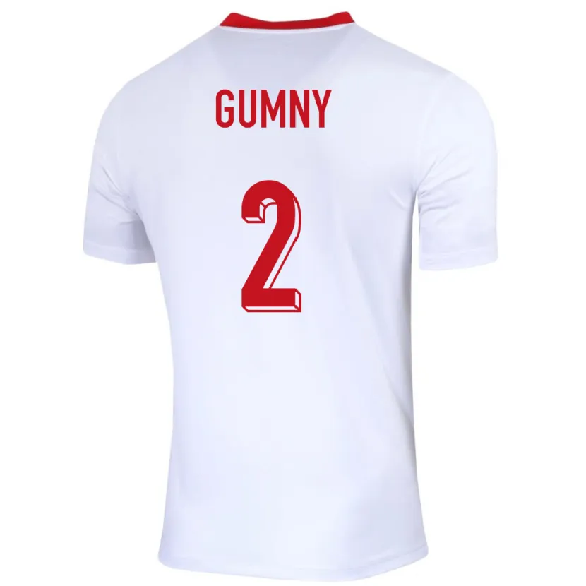 Danxen Kinderen Polen Robert Gumny #2 Wit Thuisshirt Thuistenue 24-26 T-Shirt