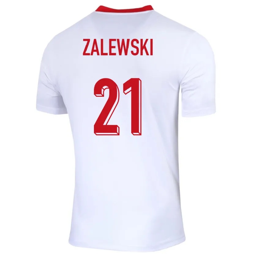 Danxen Kinderen Polen Nicola Zalewski #21 Wit Thuisshirt Thuistenue 24-26 T-Shirt