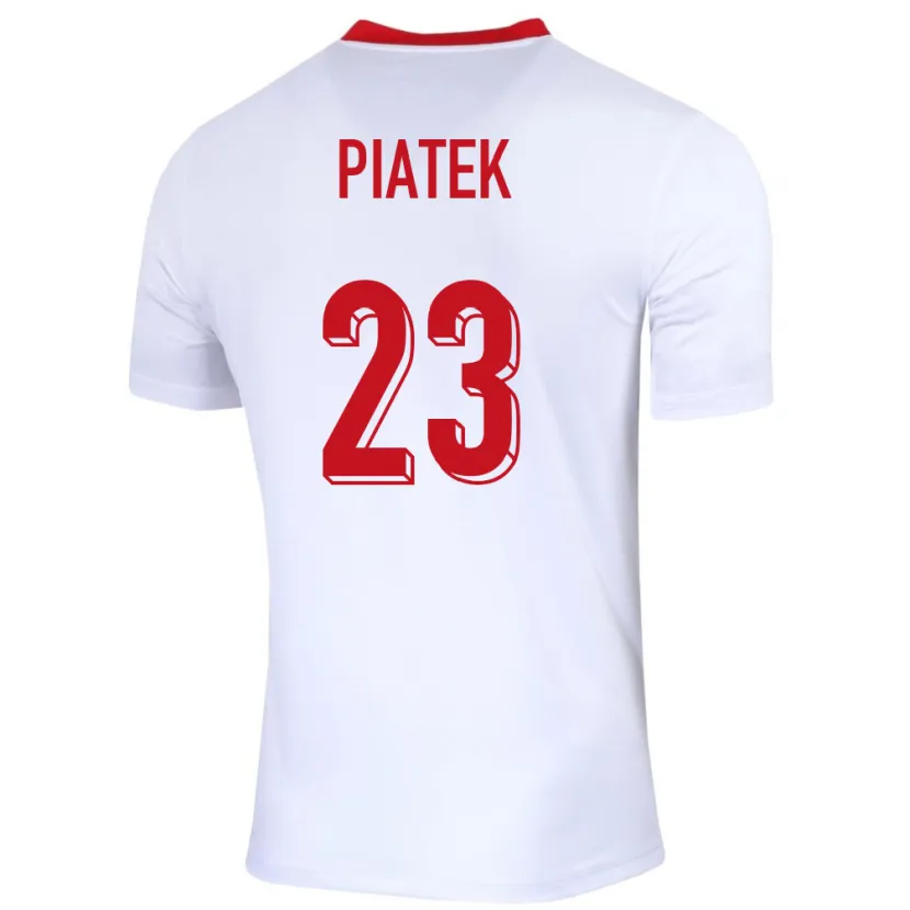 Danxen Kinderen Polen Krzysztof Piatek #23 Wit Thuisshirt Thuistenue 24-26 T-Shirt