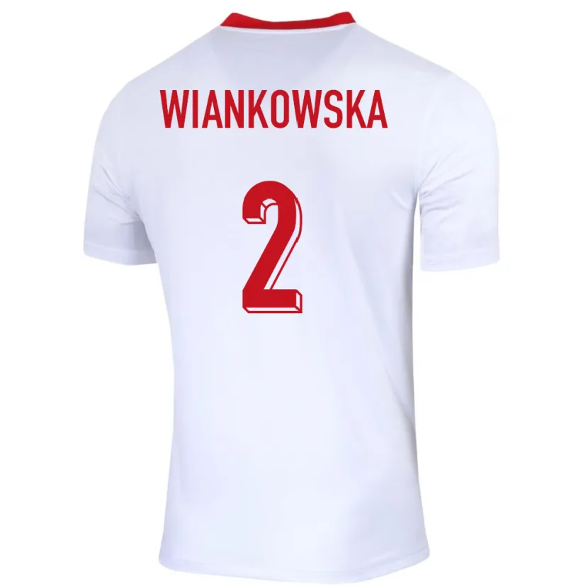 Danxen Kinderen Polen Martyna Wiankowska #2 Wit Thuisshirt Thuistenue 24-26 T-Shirt