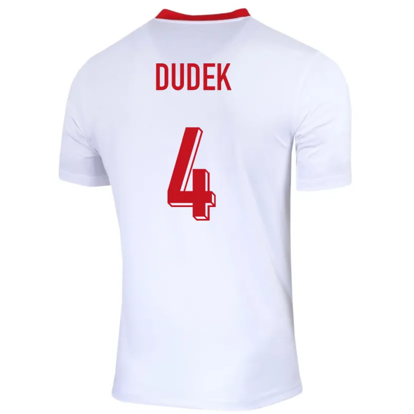 Danxen Kinderen Polen Paulina Dudek #4 Wit Thuisshirt Thuistenue 24-26 T-Shirt
