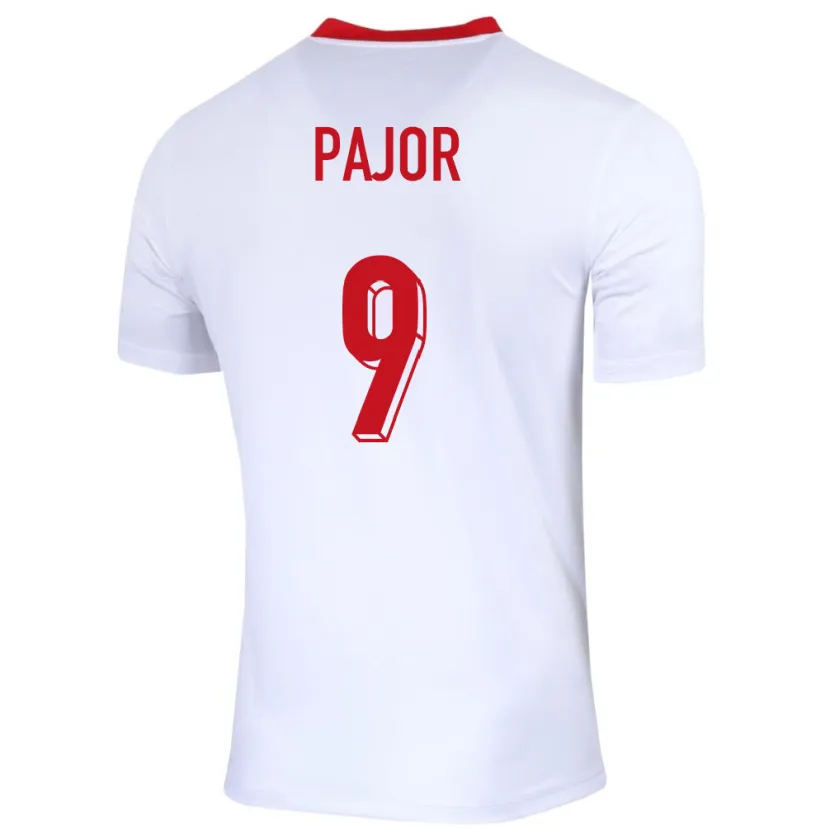 Danxen Kinderen Polen Ewa Pajor #9 Wit Thuisshirt Thuistenue 24-26 T-Shirt