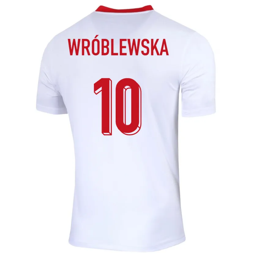 Danxen Kinderen Polen Joanna Wroblewska #10 Wit Thuisshirt Thuistenue 24-26 T-Shirt