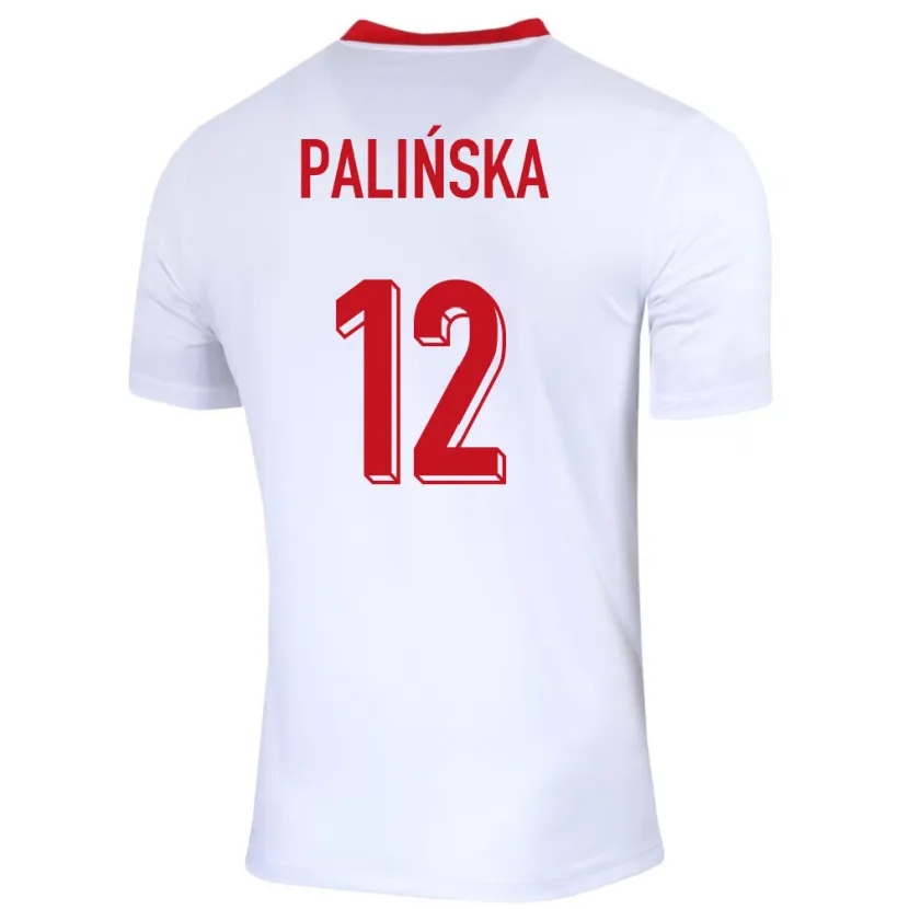 Danxen Kinderen Polen Anna Palinska #12 Wit Thuisshirt Thuistenue 24-26 T-Shirt