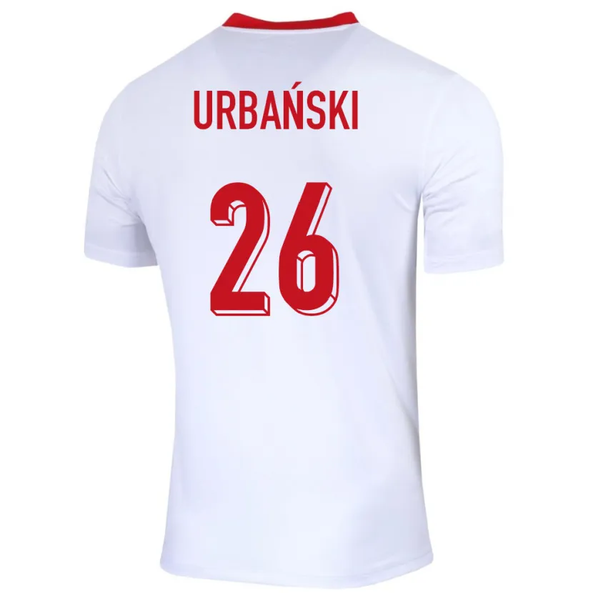 Danxen Kinderen Polen Kacper Urbanski #26 Wit Thuisshirt Thuistenue 24-26 T-Shirt