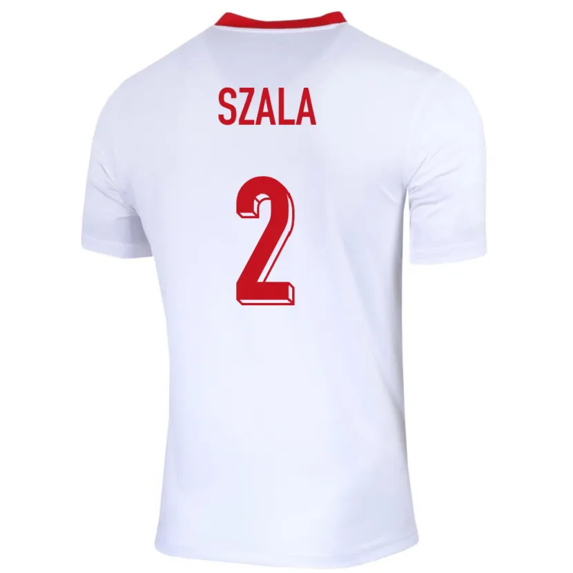 Danxen Kinderen Polen Dominik Szala #2 Wit Thuisshirt Thuistenue 24-26 T-Shirt