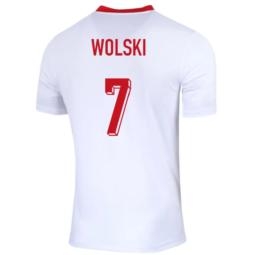 Danxen Kinderen Polen Filip Wolski #7 Wit Thuisshirt Thuistenue 24-26 T-Shirt