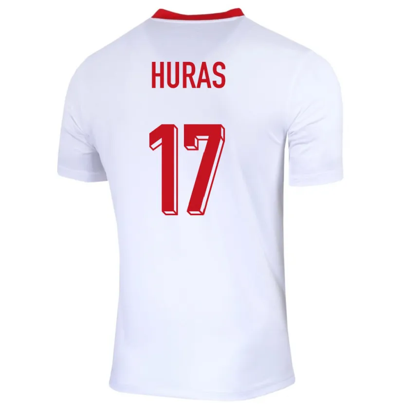 Danxen Kinderen Polen Mike Huras #17 Wit Thuisshirt Thuistenue 24-26 T-Shirt