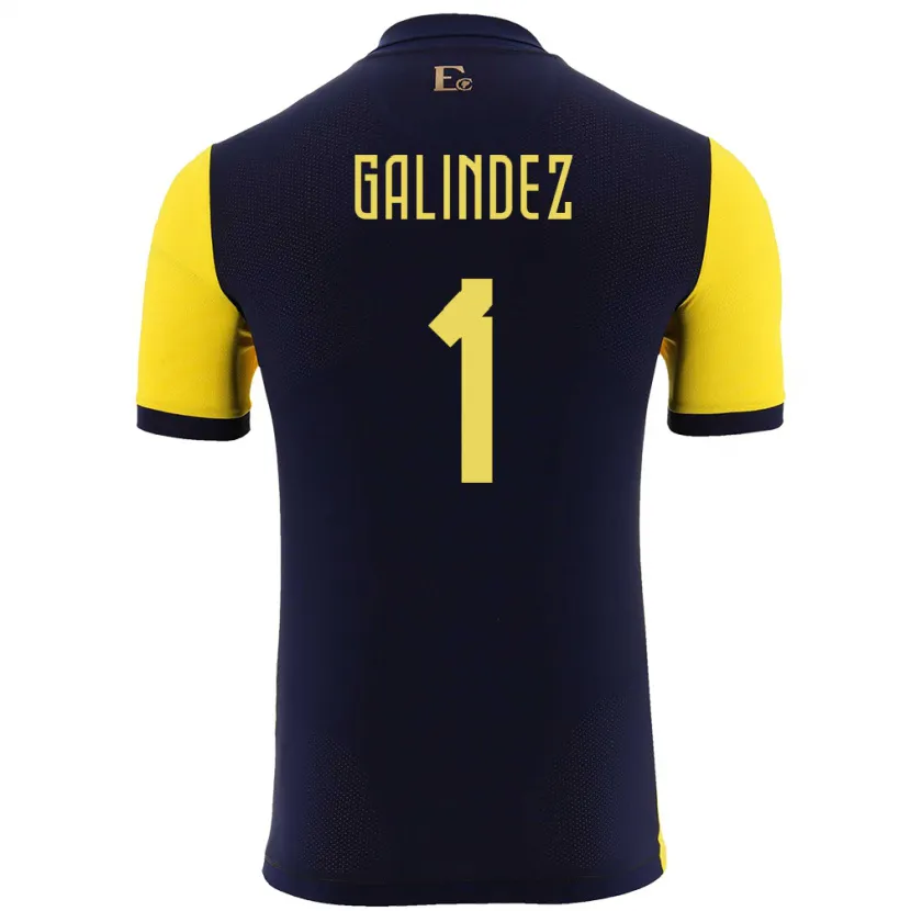 Danxen Kinderen Ecuador Hernan Galindez #1 Geel Thuisshirt Thuistenue 24-26 T-Shirt