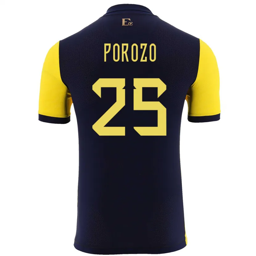 Danxen Kinderen Ecuador Jackson Porozo #25 Geel Thuisshirt Thuistenue 24-26 T-Shirt