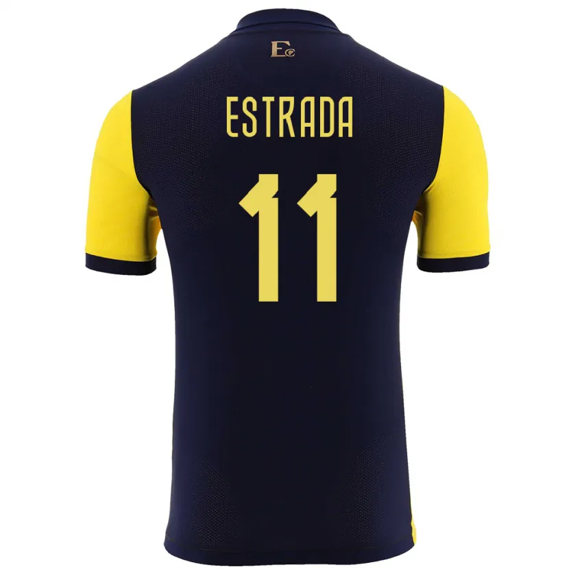 Danxen Kinderen Ecuador Michael Estrada #11 Geel Thuisshirt Thuistenue 24-26 T-Shirt