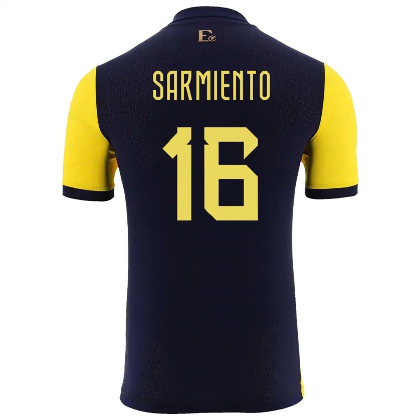 Danxen Kinderen Ecuador Jeremy Sarmiento #16 Geel Thuisshirt Thuistenue 24-26 T-Shirt
