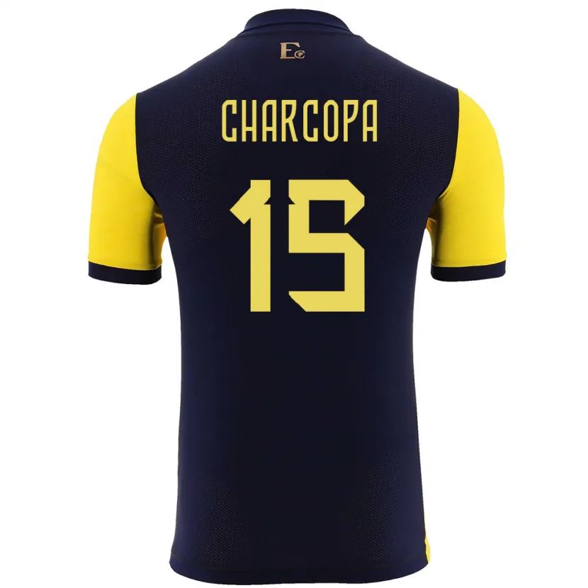 Danxen Kinderen Ecuador Nicole Charcopa #15 Geel Thuisshirt Thuistenue 24-26 T-Shirt