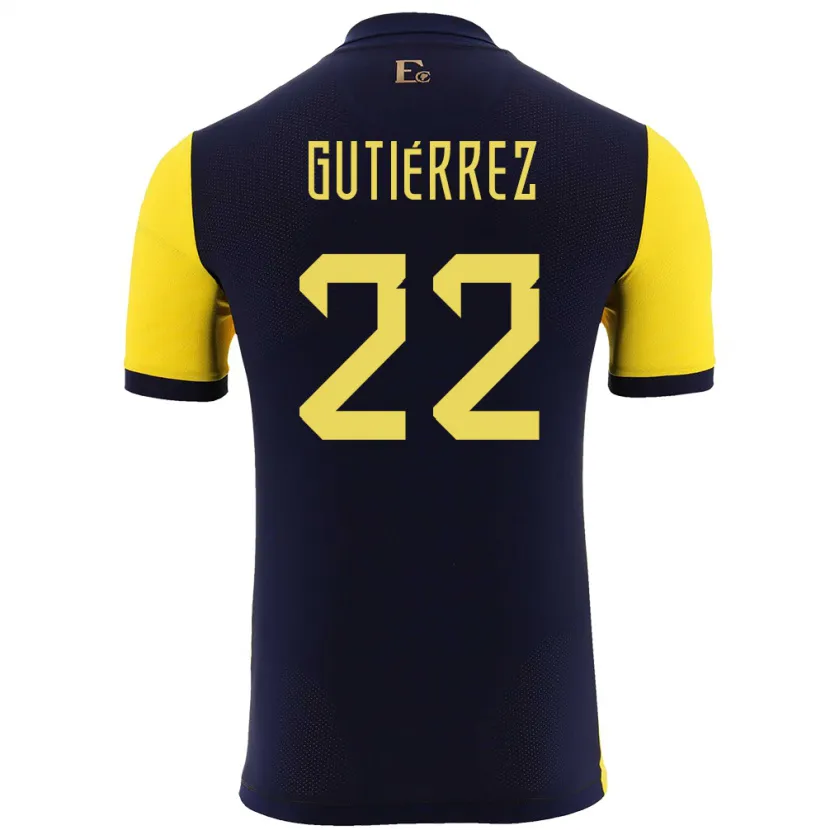 Danxen Kinderen Ecuador Melanie Gutierrez #22 Geel Thuisshirt Thuistenue 24-26 T-Shirt
