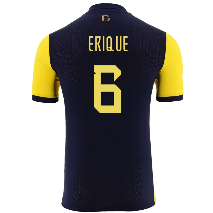 Danxen Kinderen Ecuador Yeltzin Erique #6 Geel Thuisshirt Thuistenue 24-26 T-Shirt