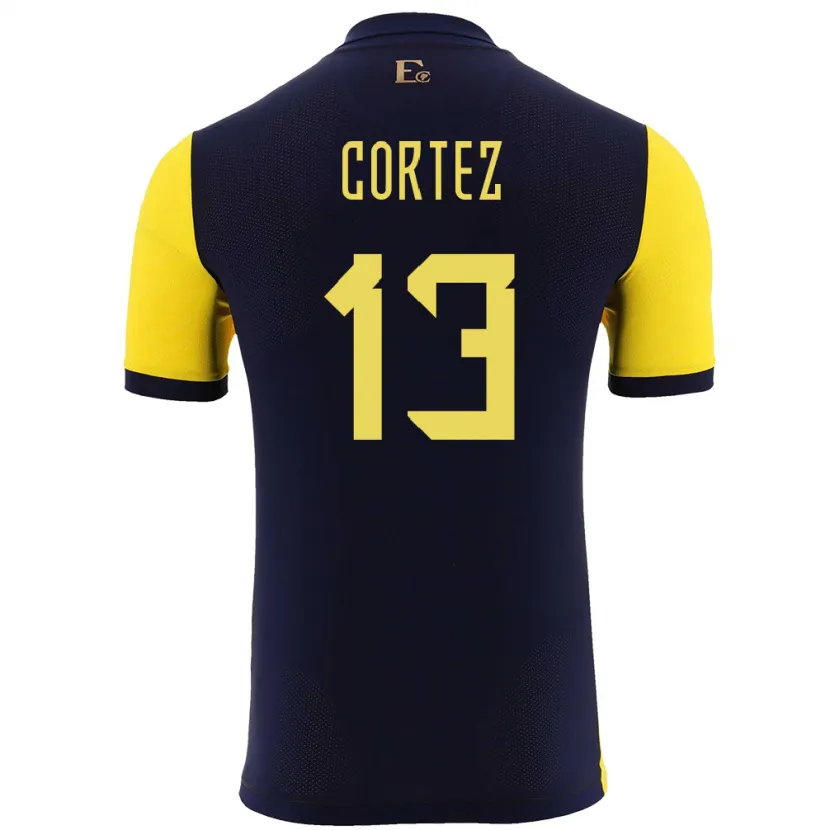 Danxen Kinderen Ecuador Steven Cortez #13 Geel Thuisshirt Thuistenue 24-26 T-Shirt