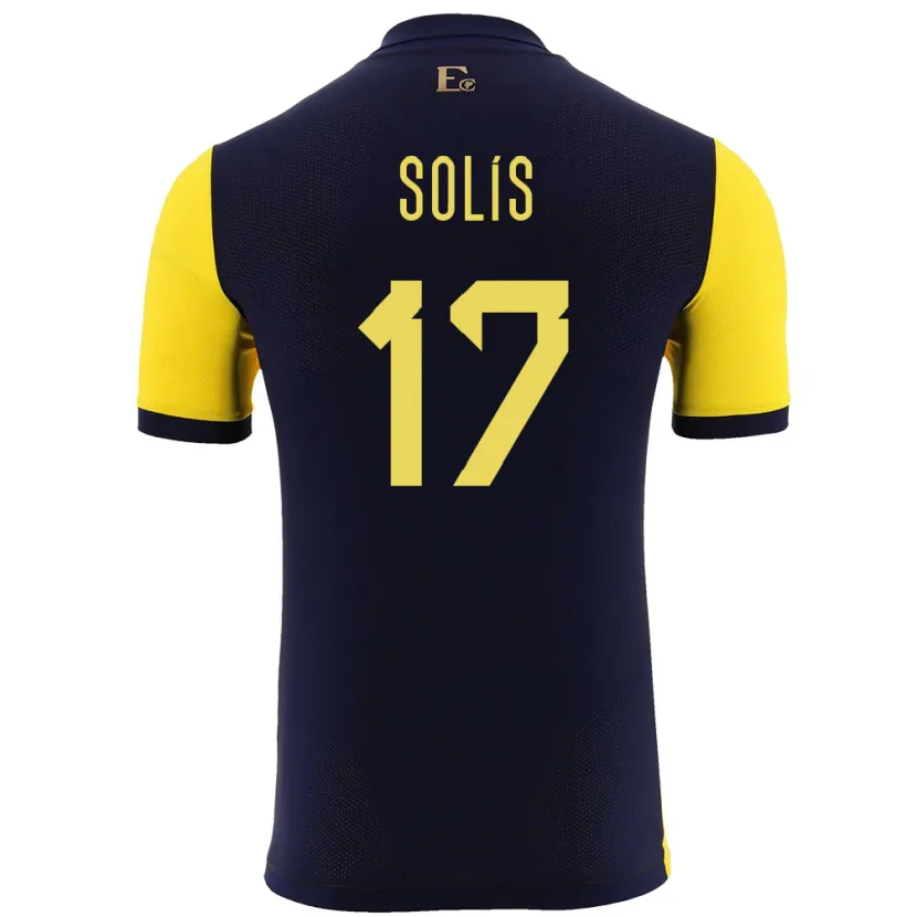 Danxen Kinderen Ecuador Mathias Solis #17 Geel Thuisshirt Thuistenue 24-26 T-Shirt