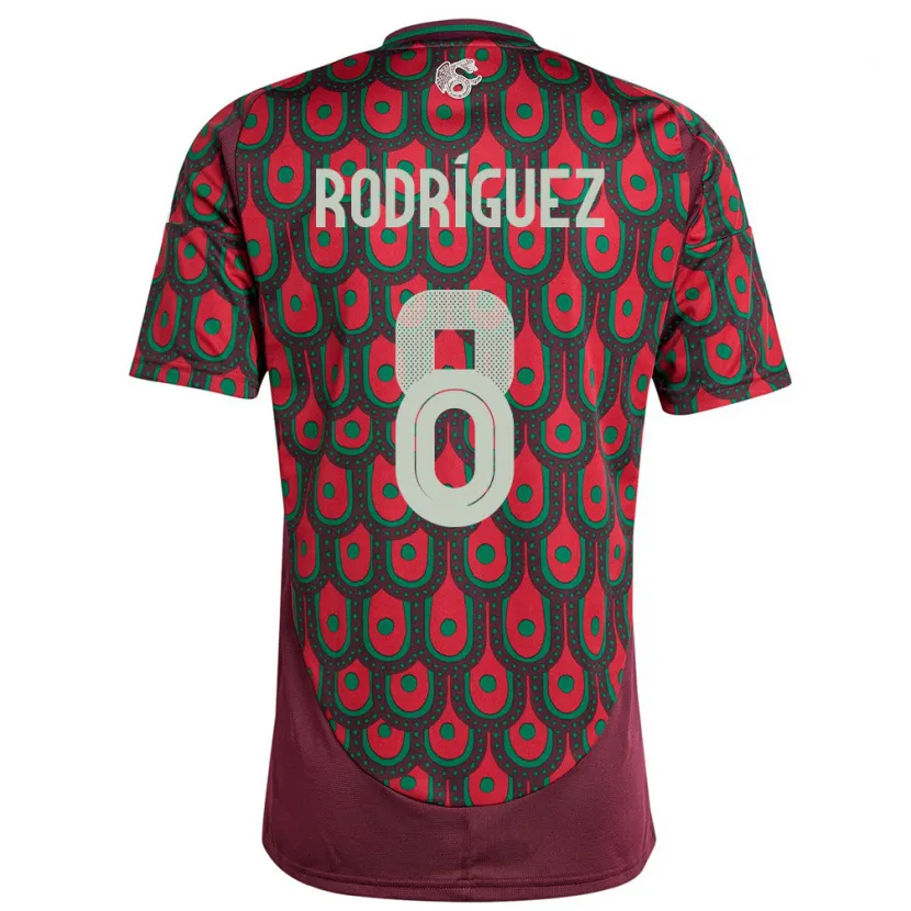 Danxen Kinderen Mexico Carlos Rodriguez #8 Kastanjebruin Thuisshirt Thuistenue 24-26 T-Shirt
