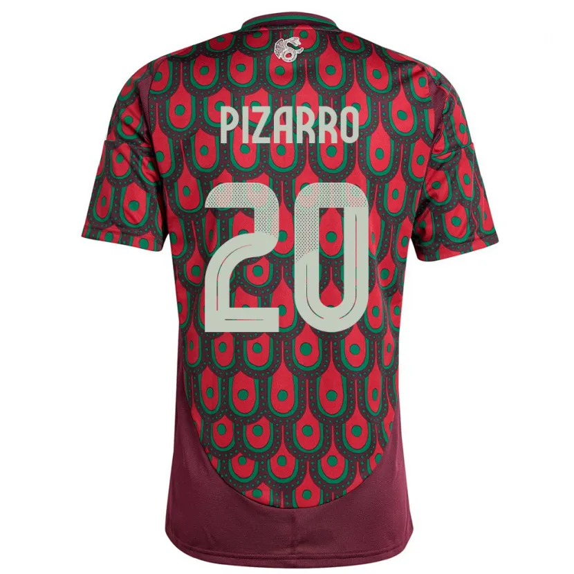 Danxen Kinderen Mexico Rodolfo Pizarro #20 Kastanjebruin Thuisshirt Thuistenue 24-26 T-Shirt