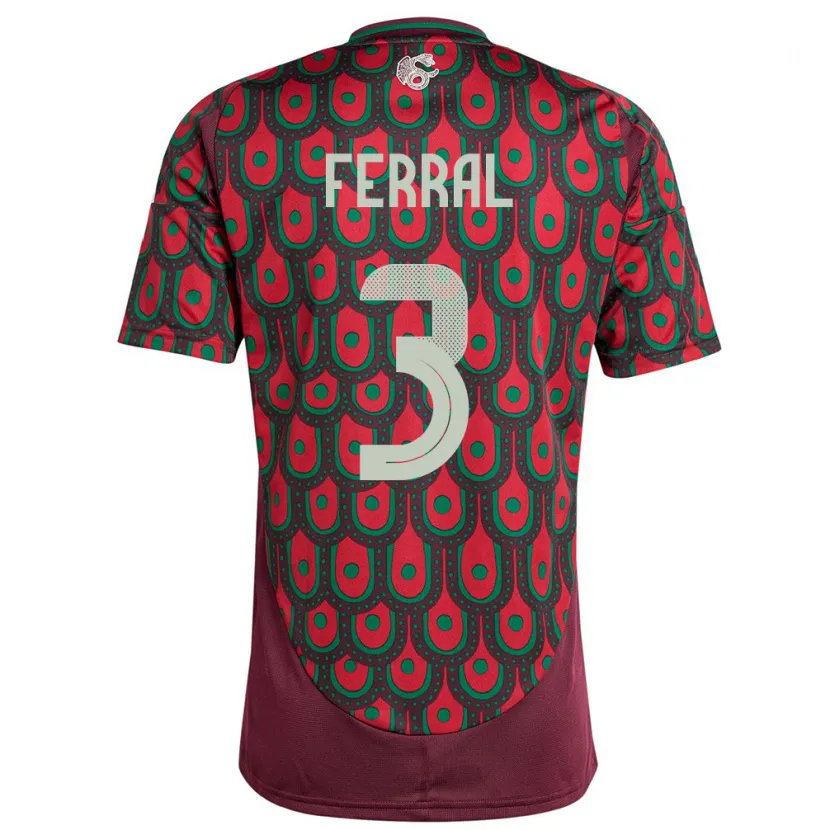 Danxen Kinderen Mexico Cristina Ferral #3 Kastanjebruin Thuisshirt Thuistenue 24-26 T-Shirt