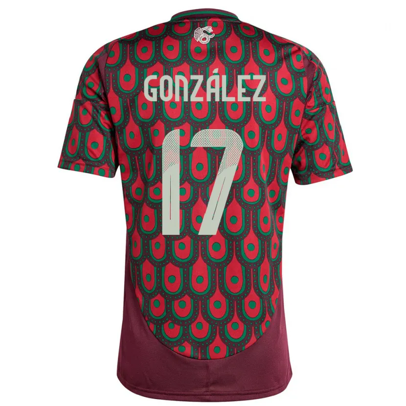Danxen Kinderen Mexico Alison Gonzalez #17 Kastanjebruin Thuisshirt Thuistenue 24-26 T-Shirt
