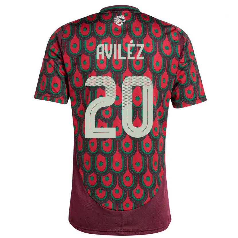Danxen Kinderen Mexico Aylin Avilez #20 Kastanjebruin Thuisshirt Thuistenue 24-26 T-Shirt