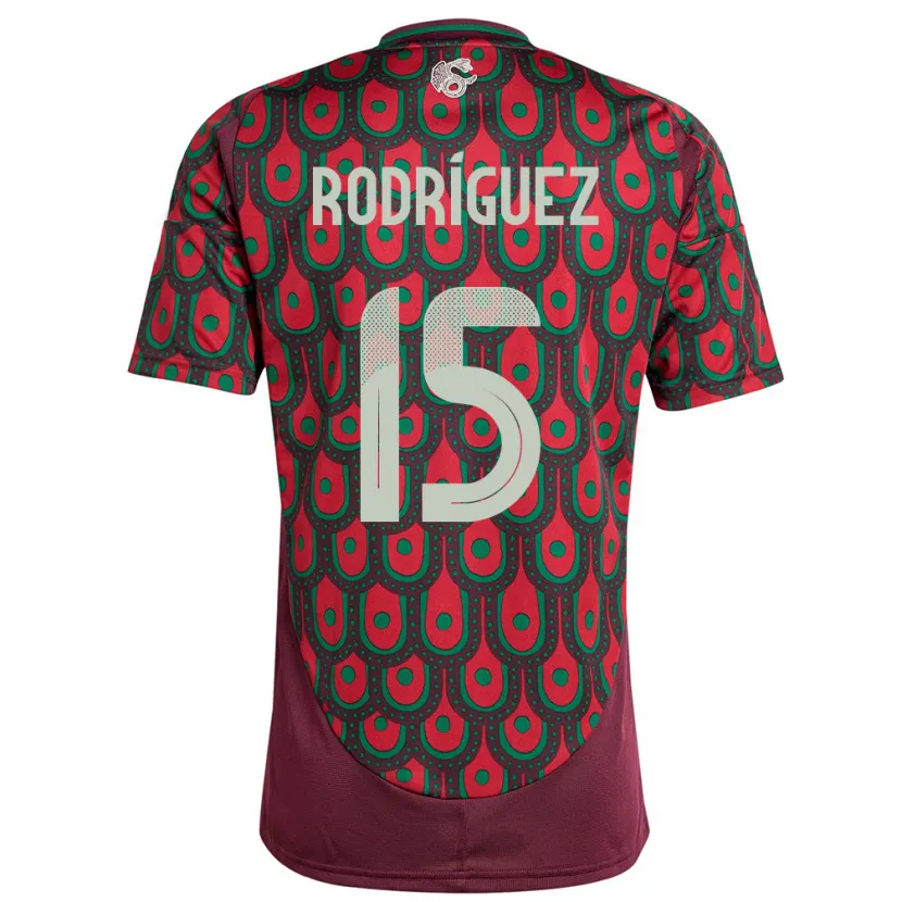 Danxen Kinderen Mexico Jorge Rodriguez #15 Kastanjebruin Thuisshirt Thuistenue 24-26 T-Shirt