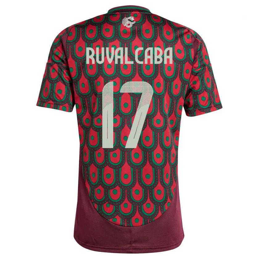 Danxen Kinderen Mexico Jorge Ruvalcaba #17 Kastanjebruin Thuisshirt Thuistenue 24-26 T-Shirt